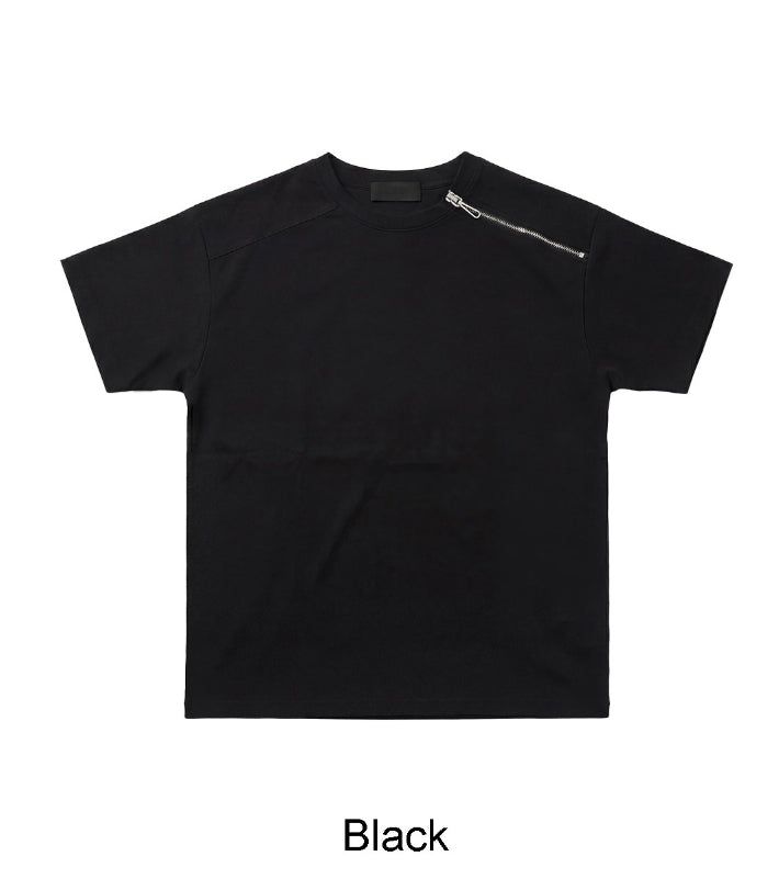 Cor zipper slim short-sleeve tee