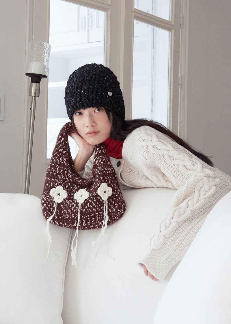 Clover Knit Bag - Brown