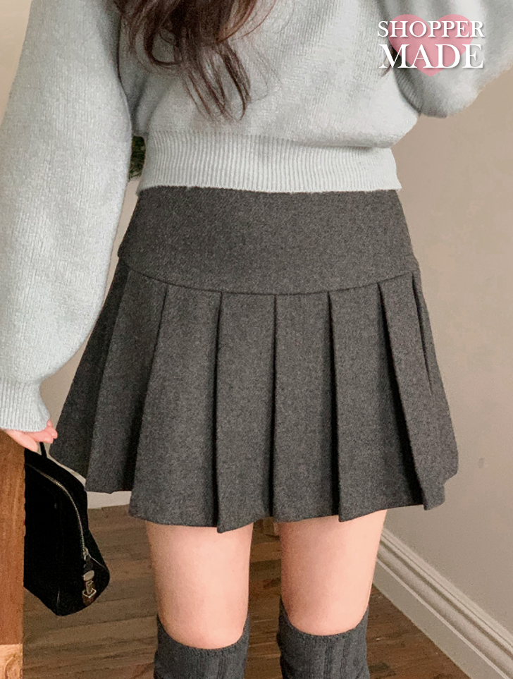 SHOPPERLAND（ショッパーランド）の「[SHOPPERMADE] Winter Wool Pleated Mini Skirt (2color)（Skirts）」