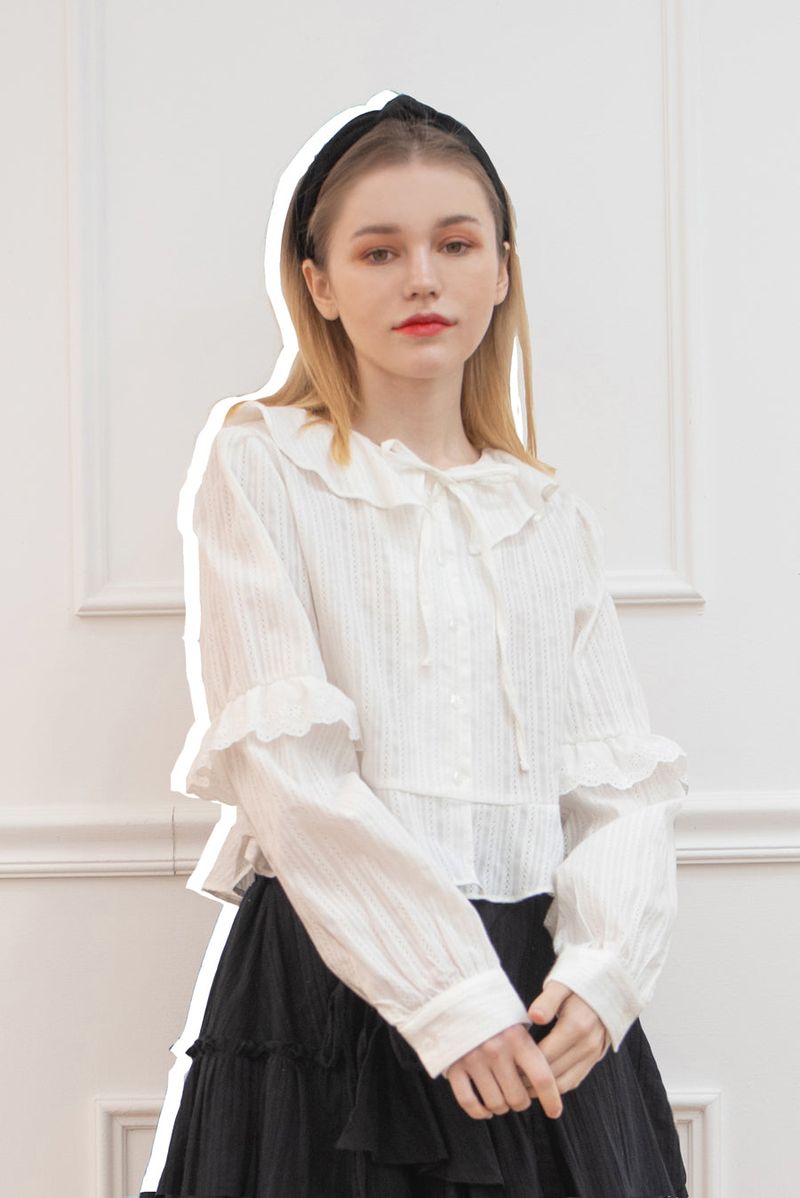 cattline(カトリーヌ)の「lace shirring blouse(Tops)」