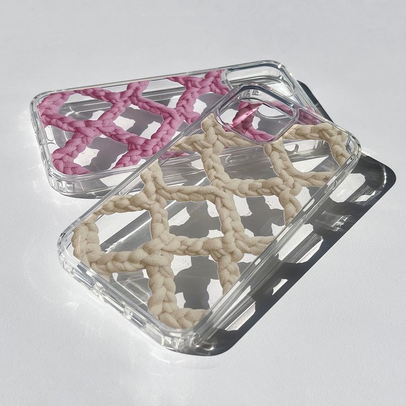 CROCHET NET PHONE CASE_PINK