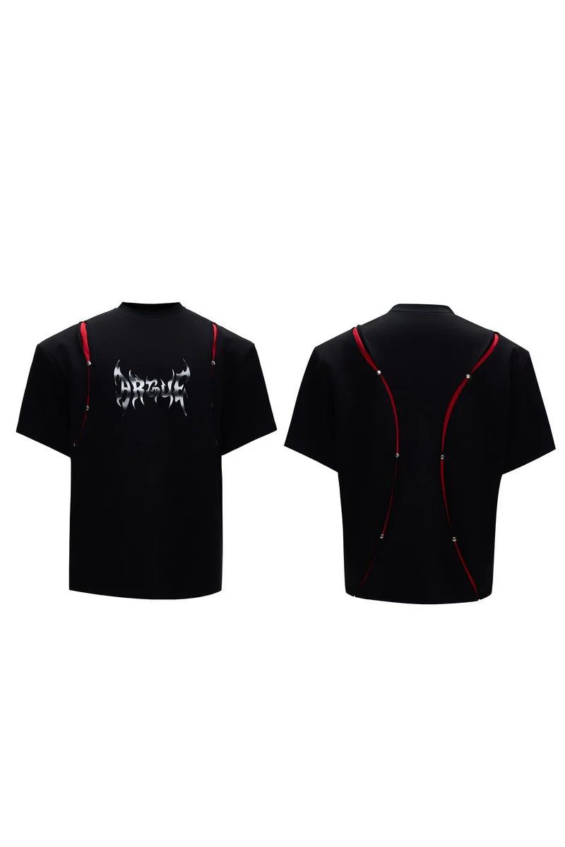 ディコンストラクティドプリントTシャツ