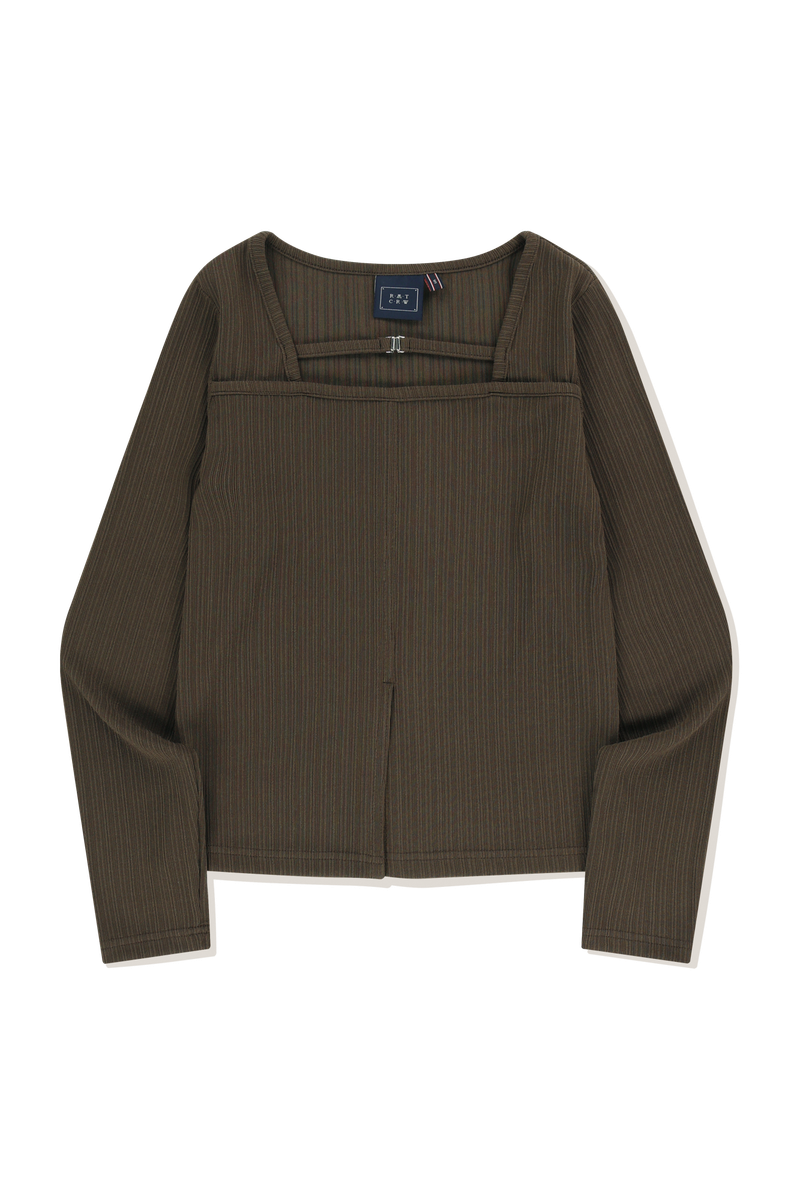 SQUARE NECK RIBBED TOP