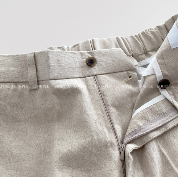 Ever Ice Linen Back Banding Wide Slacks