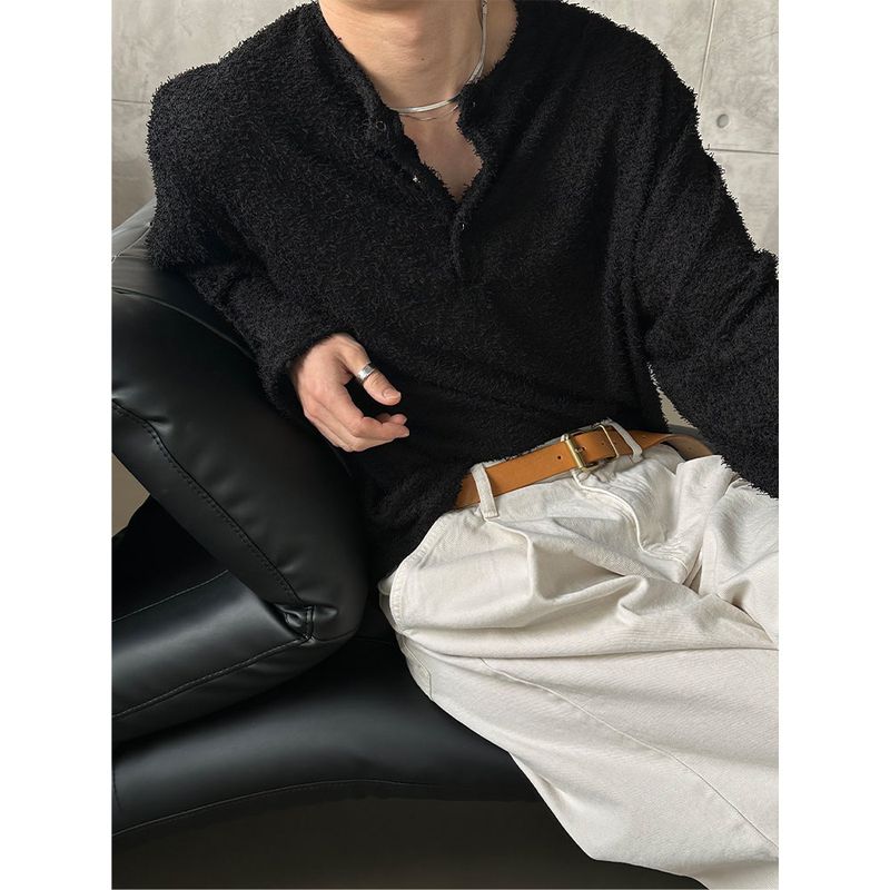 [S/S] Boucle henry neck long sleeves(4color)