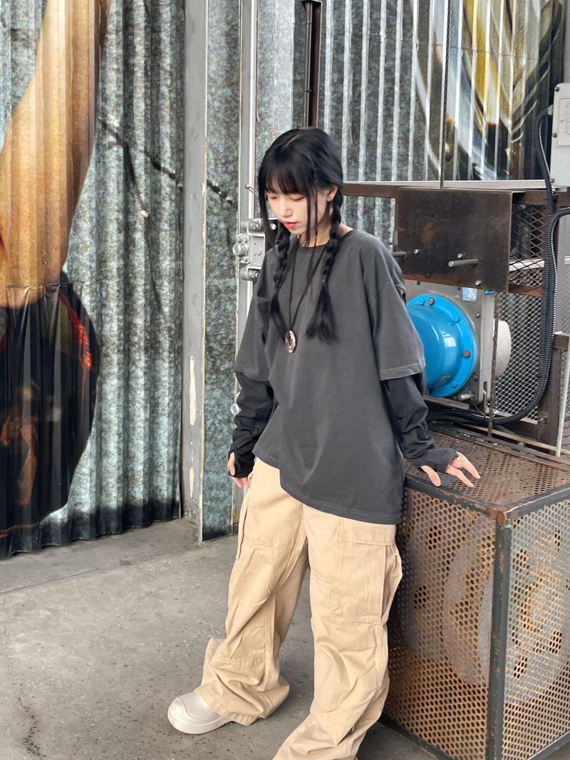 grunge-hip pigment layered long sleeve