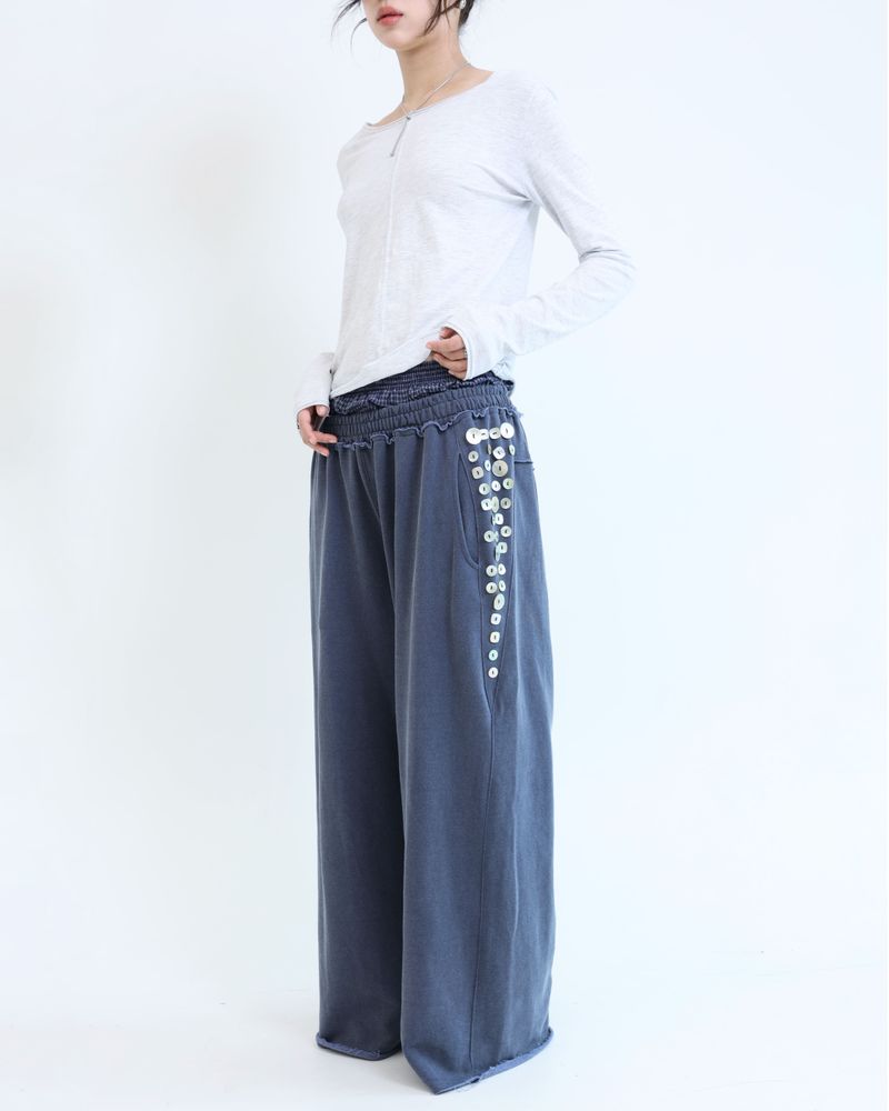 Button underwear sweatpants - Pigment Navy