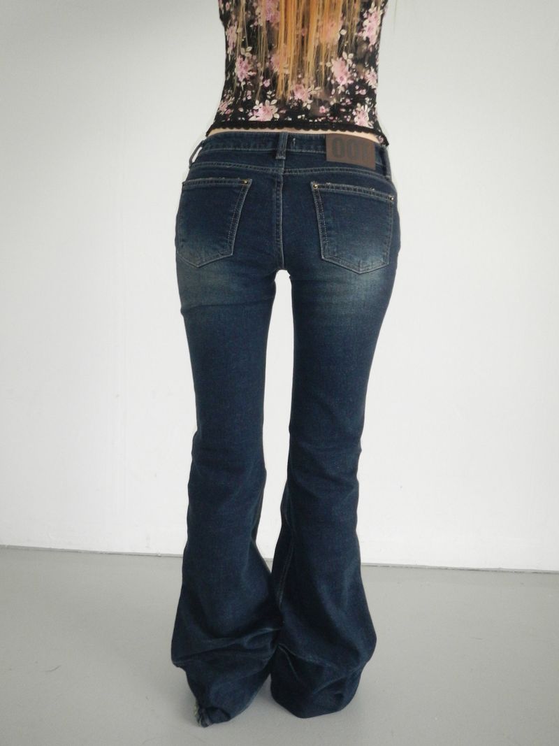 down ruched dark denim bootcut pt