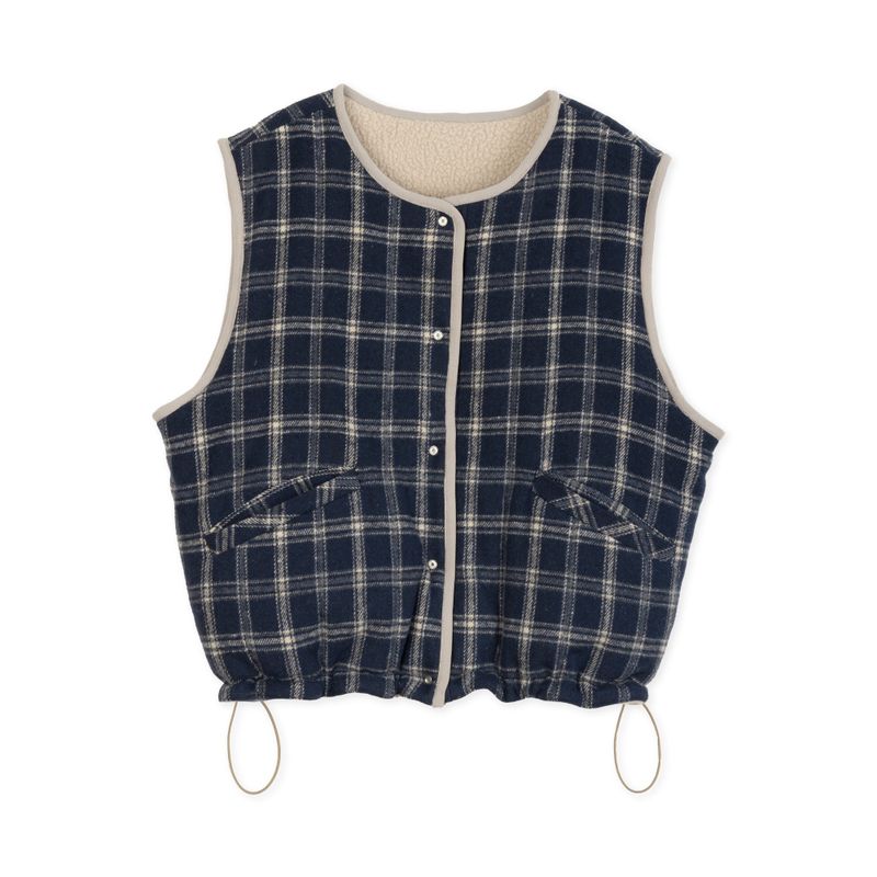 FLEECE REVERSABLE CHECK VEST 