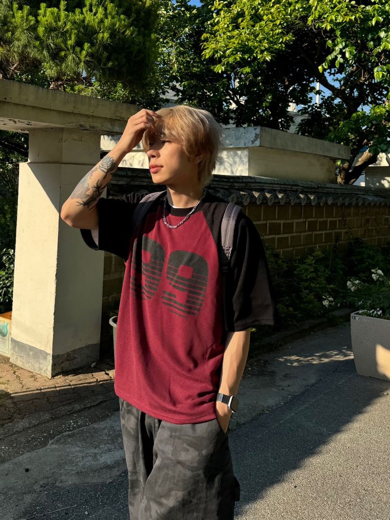 Nine raglan short sleeve knit T 3C