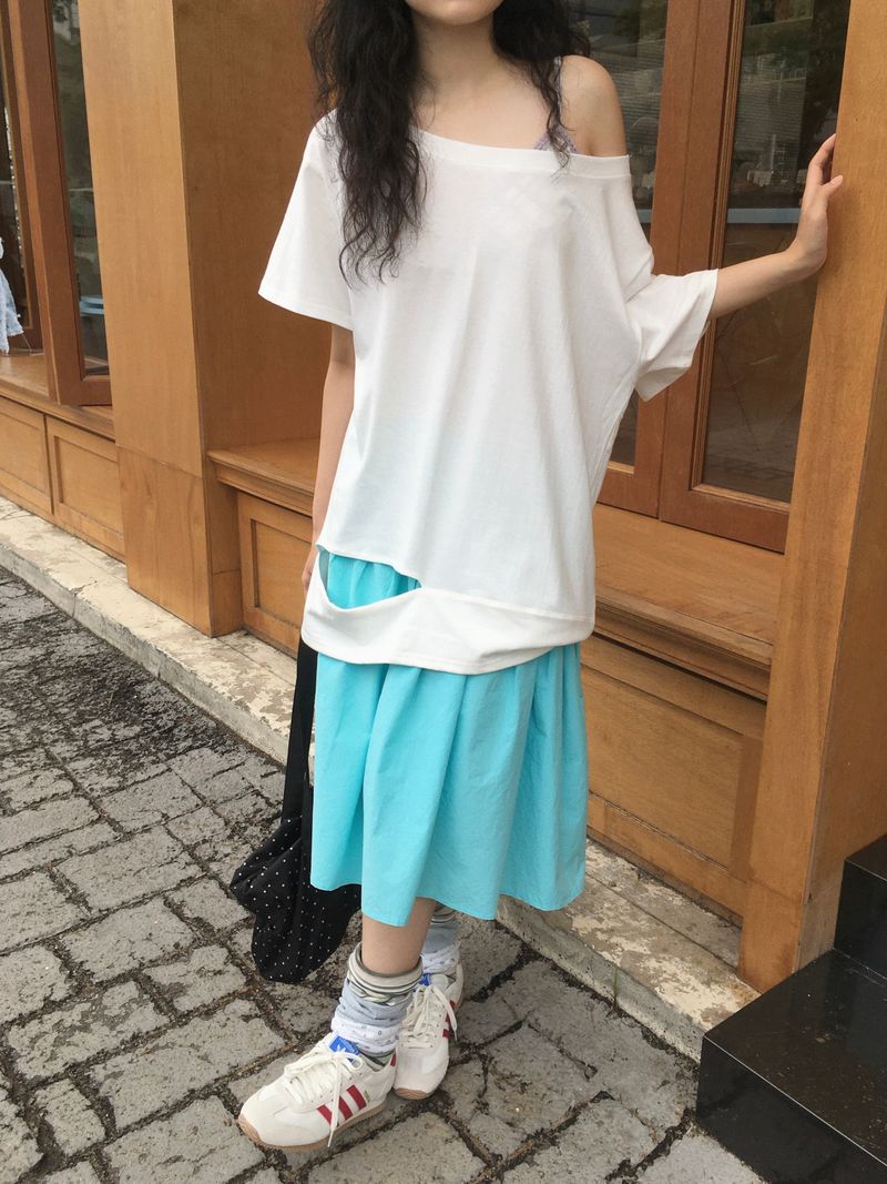 Button Midi Skirt