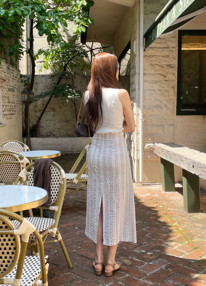 Rehel Square Neck Ribbed Knit Sleeveless