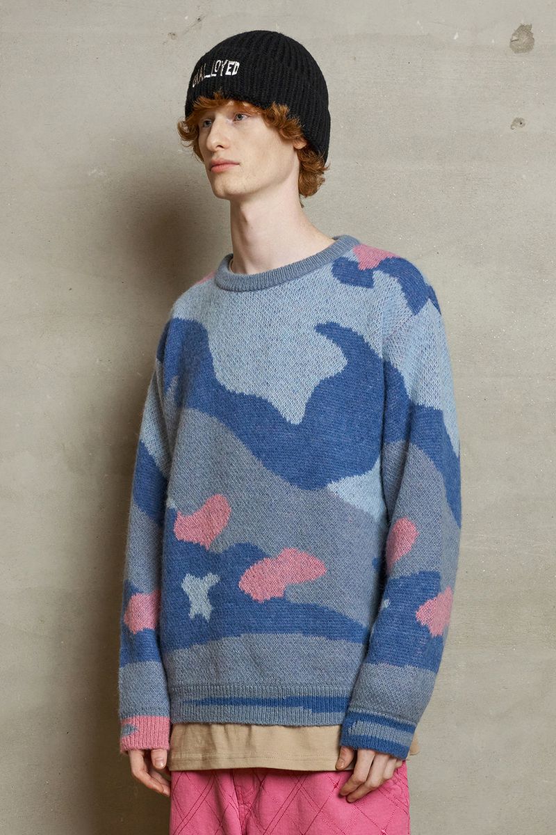 BRUSHED CAMO KNIT