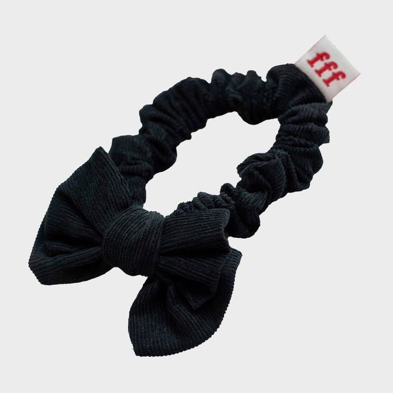 RIBBON SCRUNCHIE, BLACK