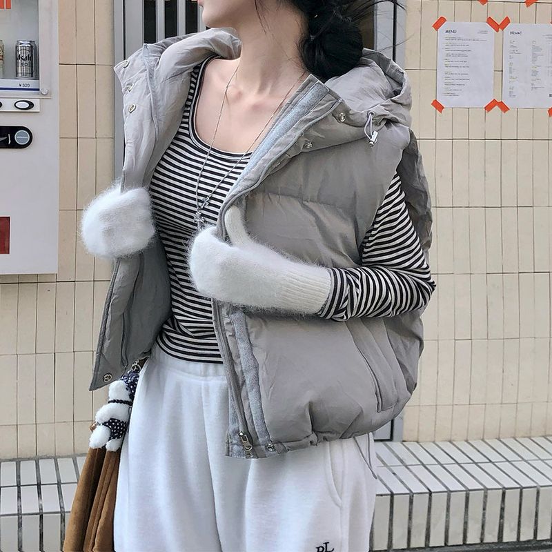 [BELLIDE MADE] Hooded string down vest