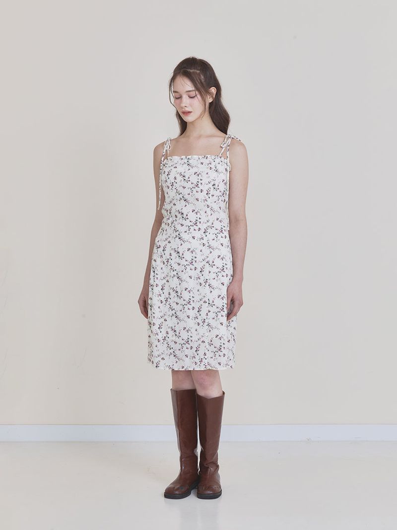 Frill midi dress (Ivory)