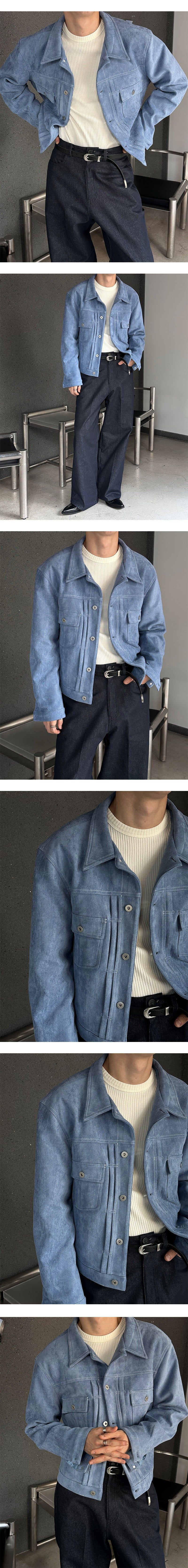 [F/W] Suede trucker jacket(4color)