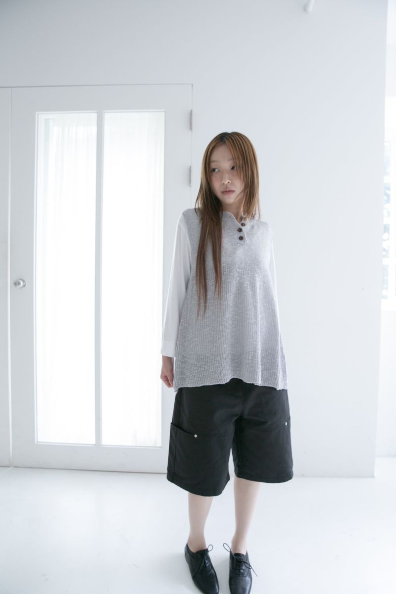 button knit sleeveless top(3colors)