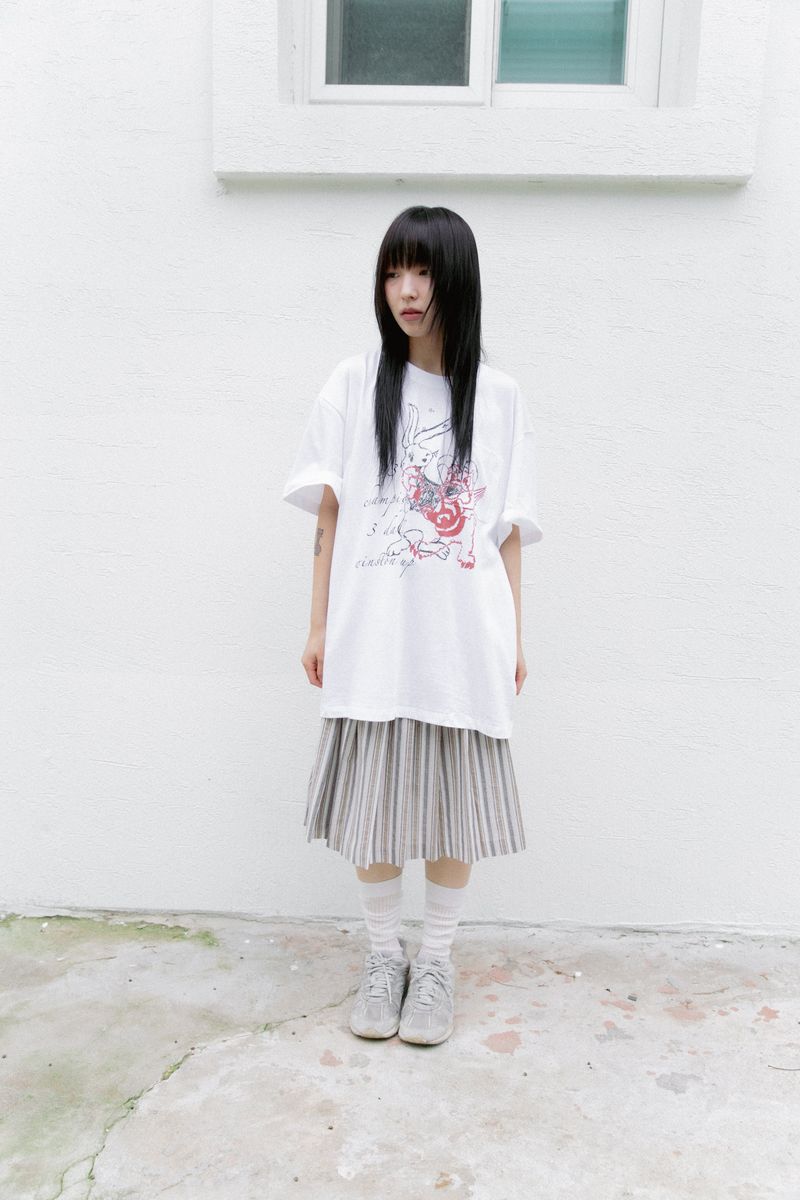 stripe see-through long socks(2colors)