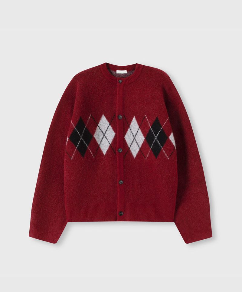 No.1561 argyle round knit CD (4color)