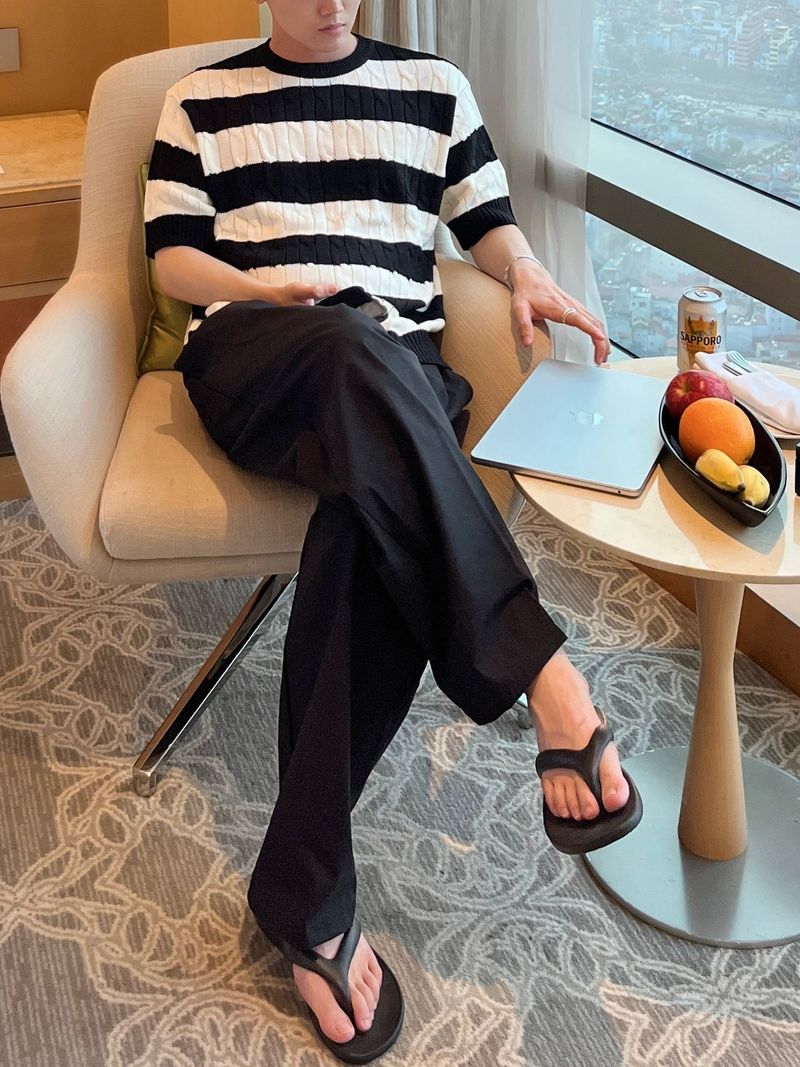 MR Cable Stirpe half knit