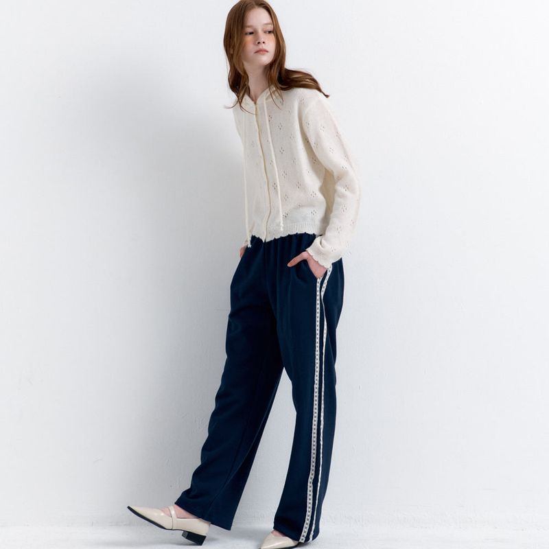 Lace Lining Track Pants_Navy