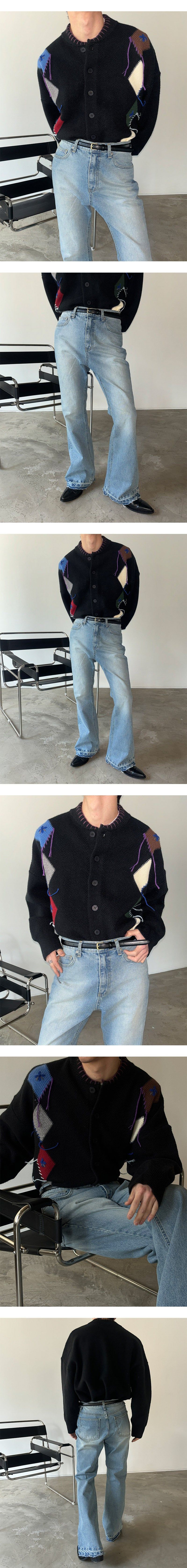 [S/S] Argyle stitch knit cardigan