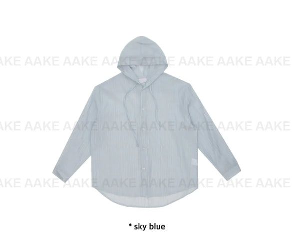 SHEER HOODED SHIRT