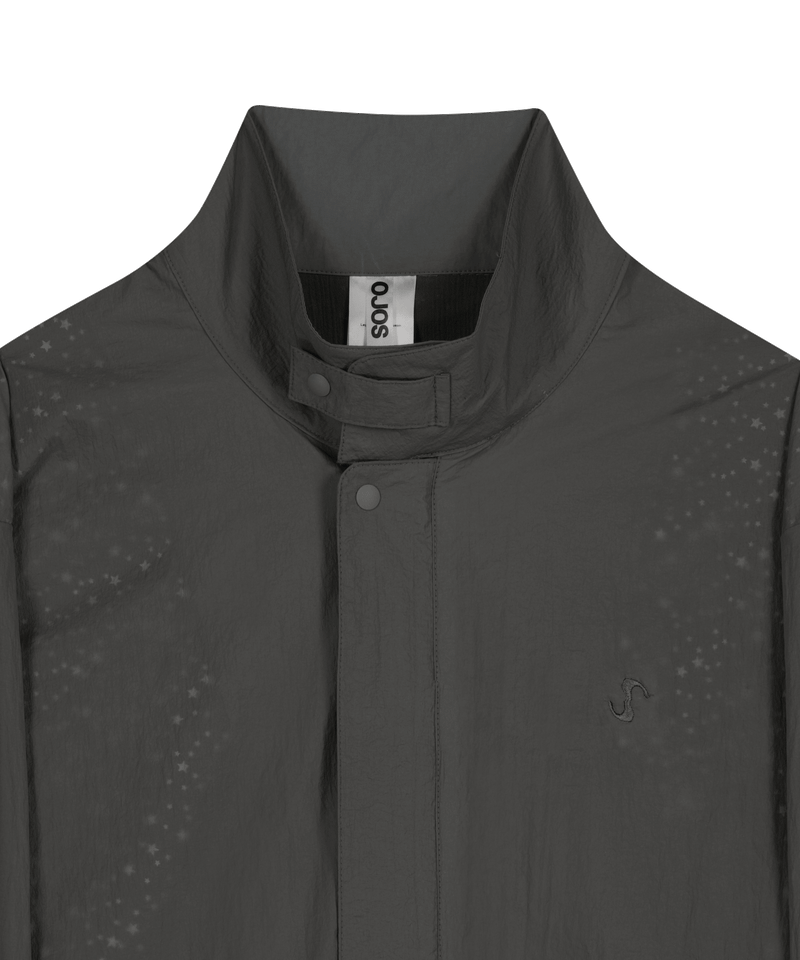 Layered Sheer Blouson / Charcoal