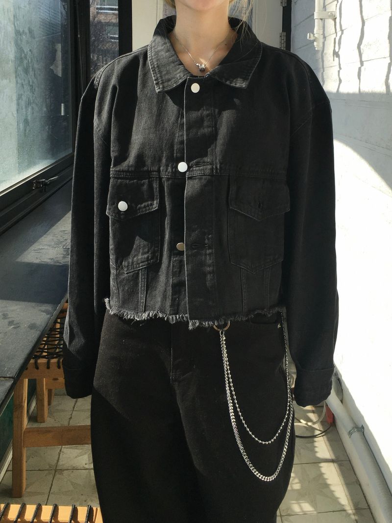 Washed Deckie Crop Denim Jacket (1c)