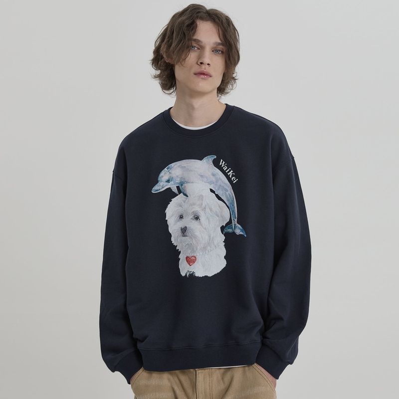 Watercolor Puppydolphin Jumping Sweatshirt
