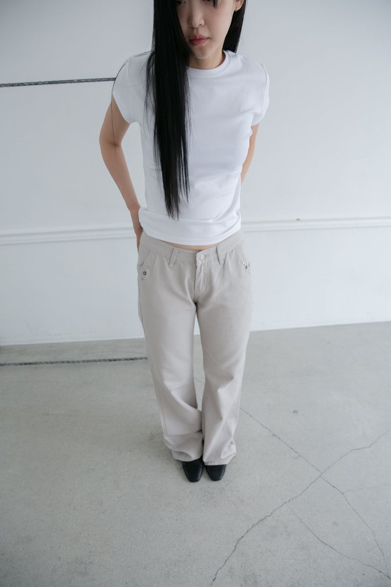clean short sleeve half top(3colors)