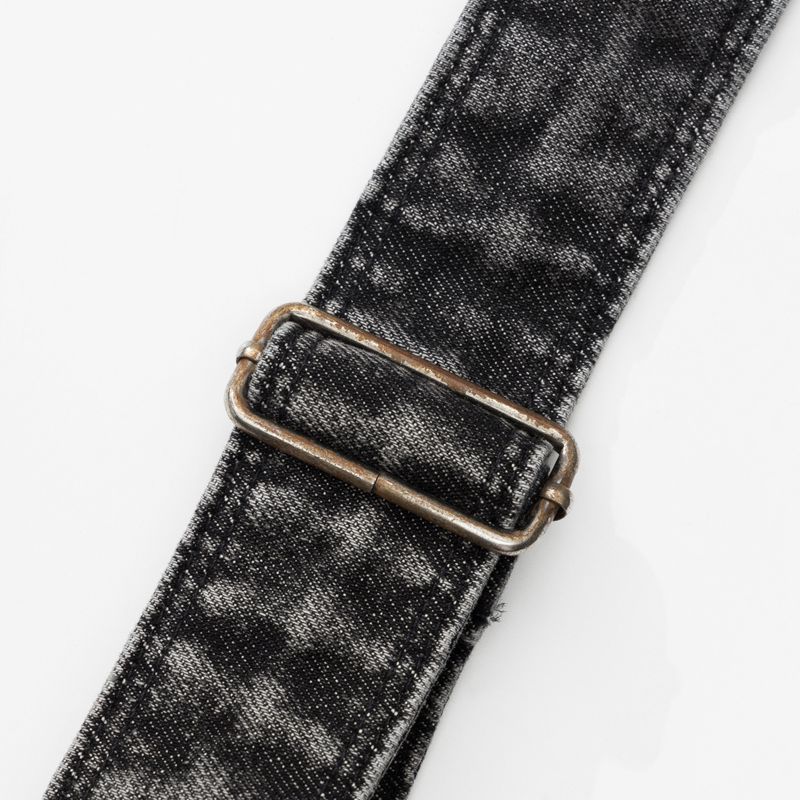 Washed Denim Shoulder Bag (Black)