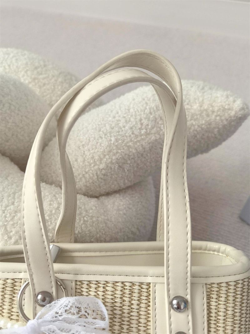 Vacation Straw Rattan Beach Holiday Bucket Bag
