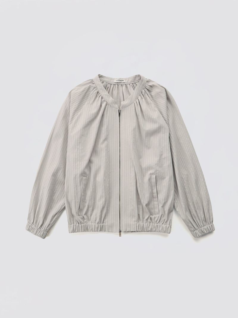 HOPESMORE（ホープスモア）の「Shirring Zip-up Blouse Jumper_Grey（Jackets/Outerwear）」