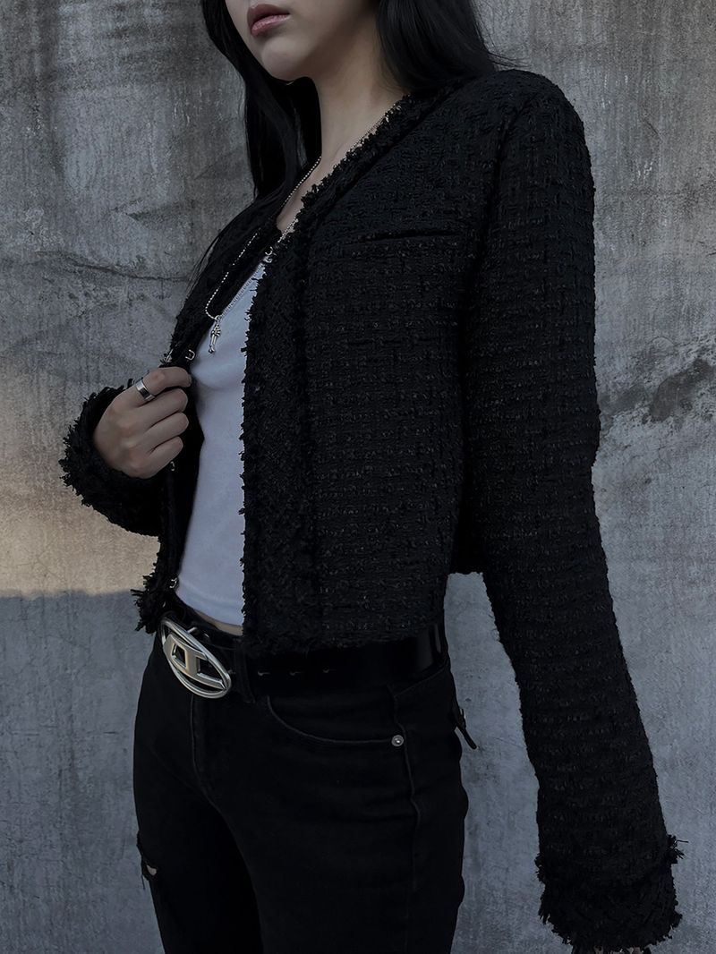 cropped tweed jacket (2color)
