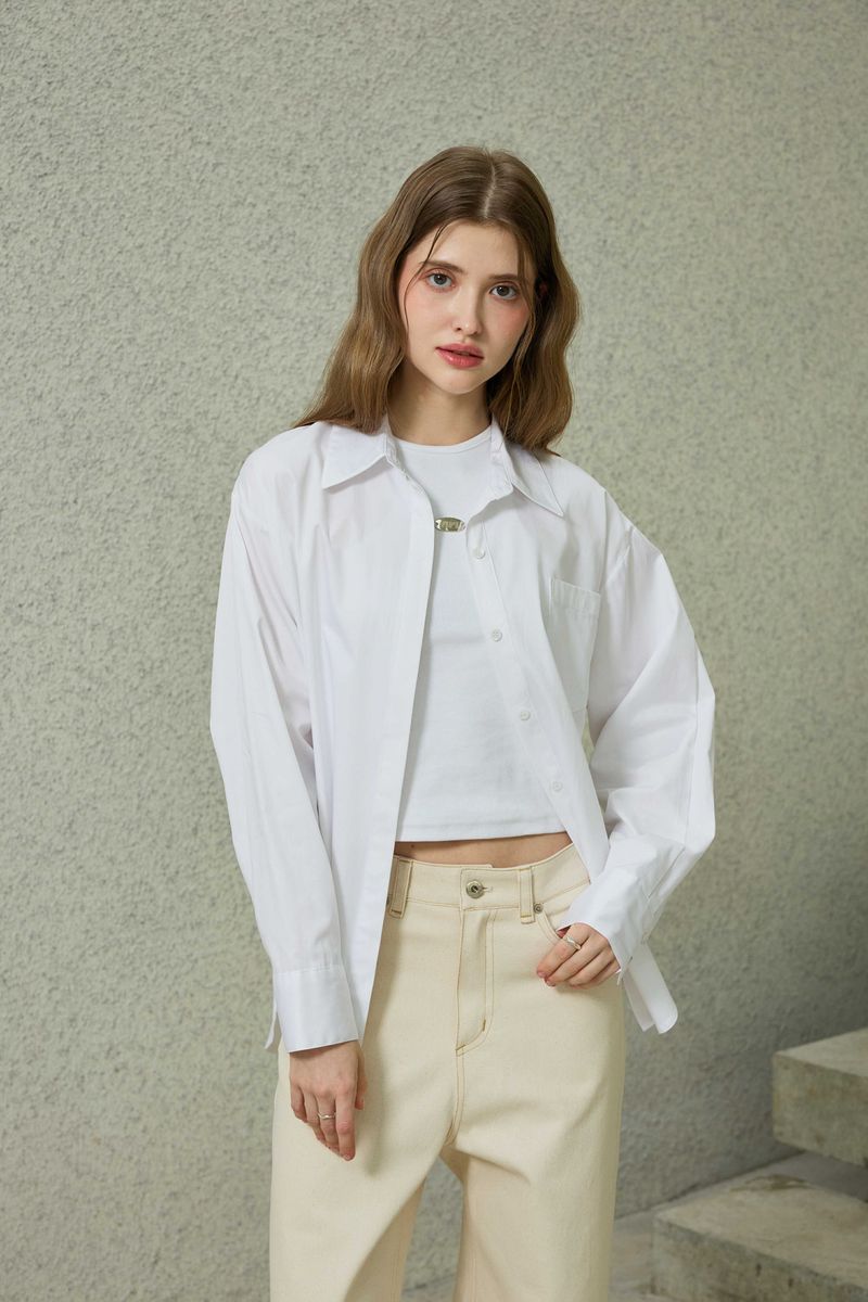 BRIGHT OVERSIZED SHIRT / WHITE