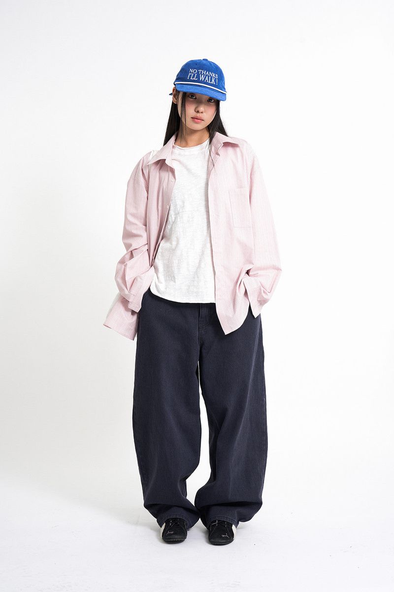 Pint stripe over fit shirt