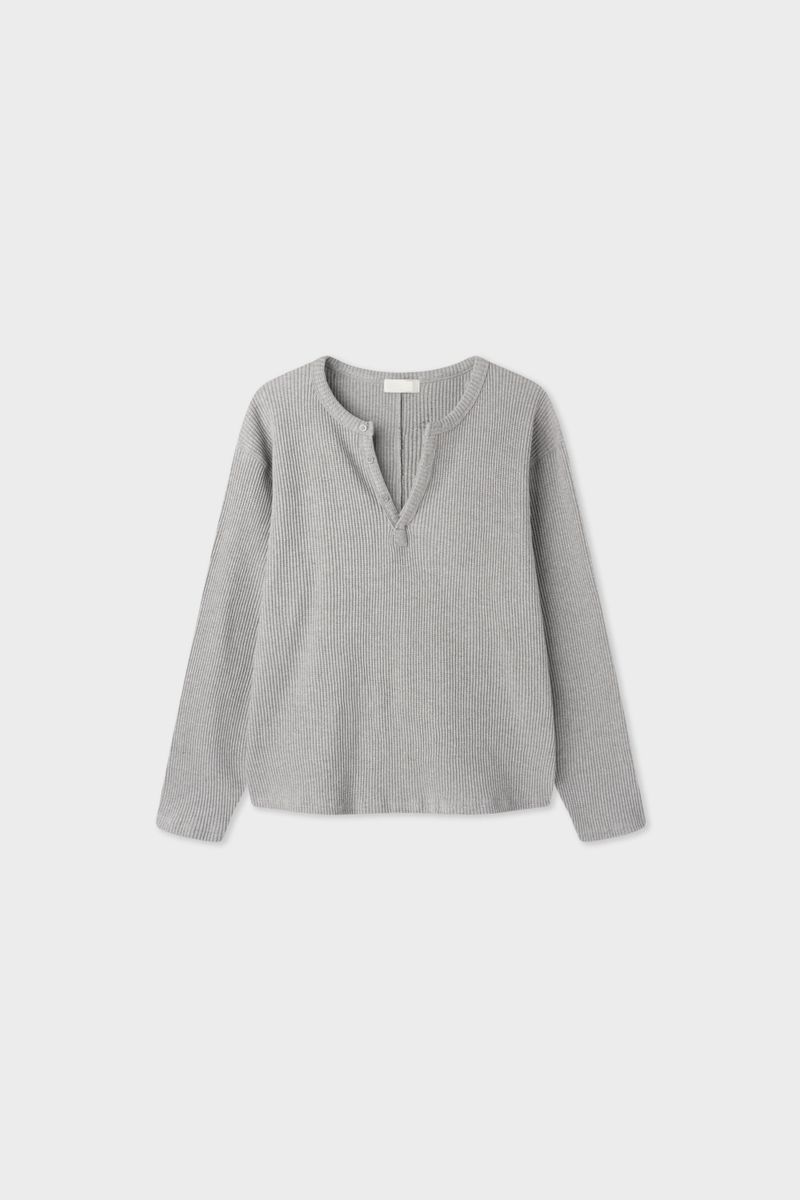 Macca waffle henley neck
