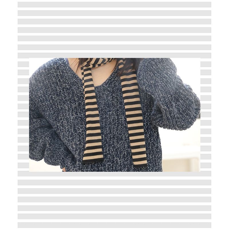 Stripe Muffler Black Beige