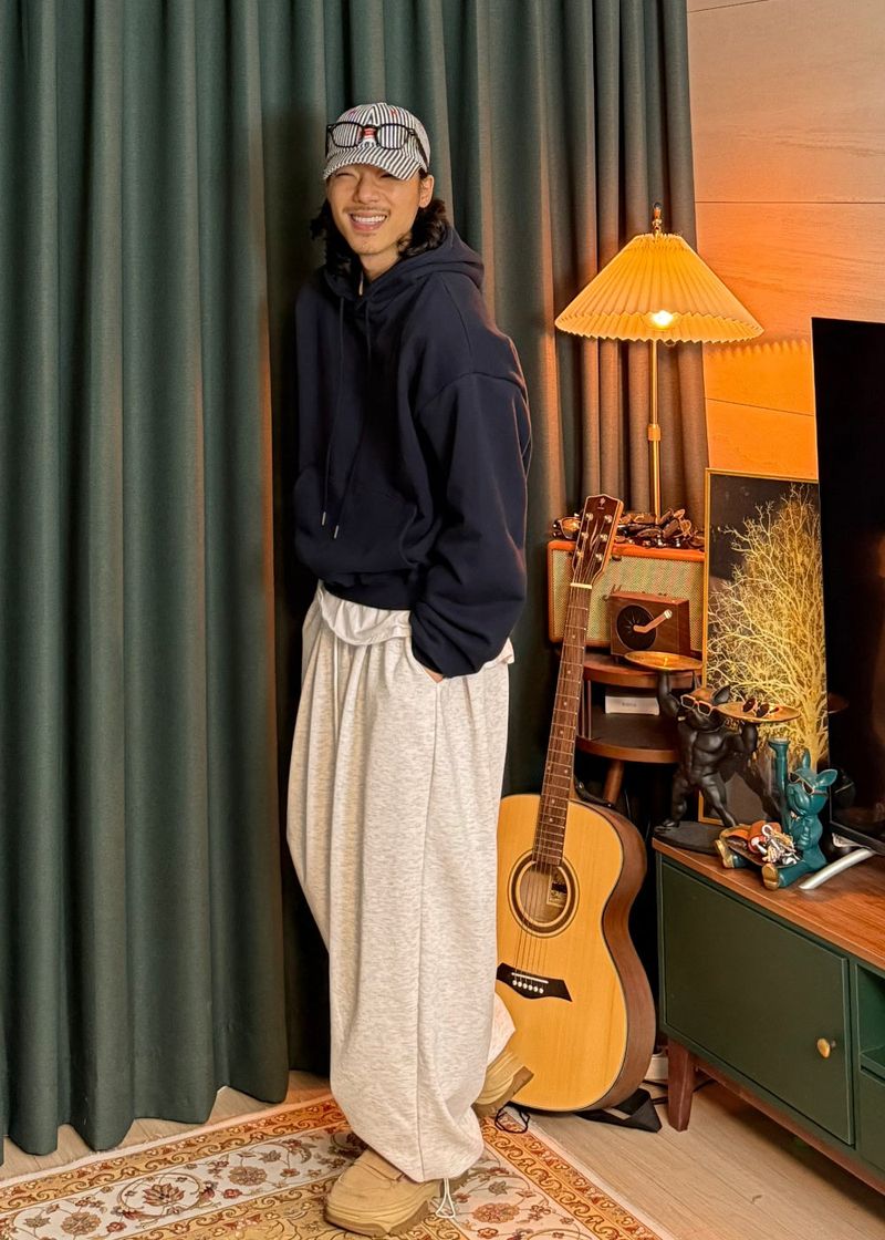 Double-pleated wide string pants 5COLOR