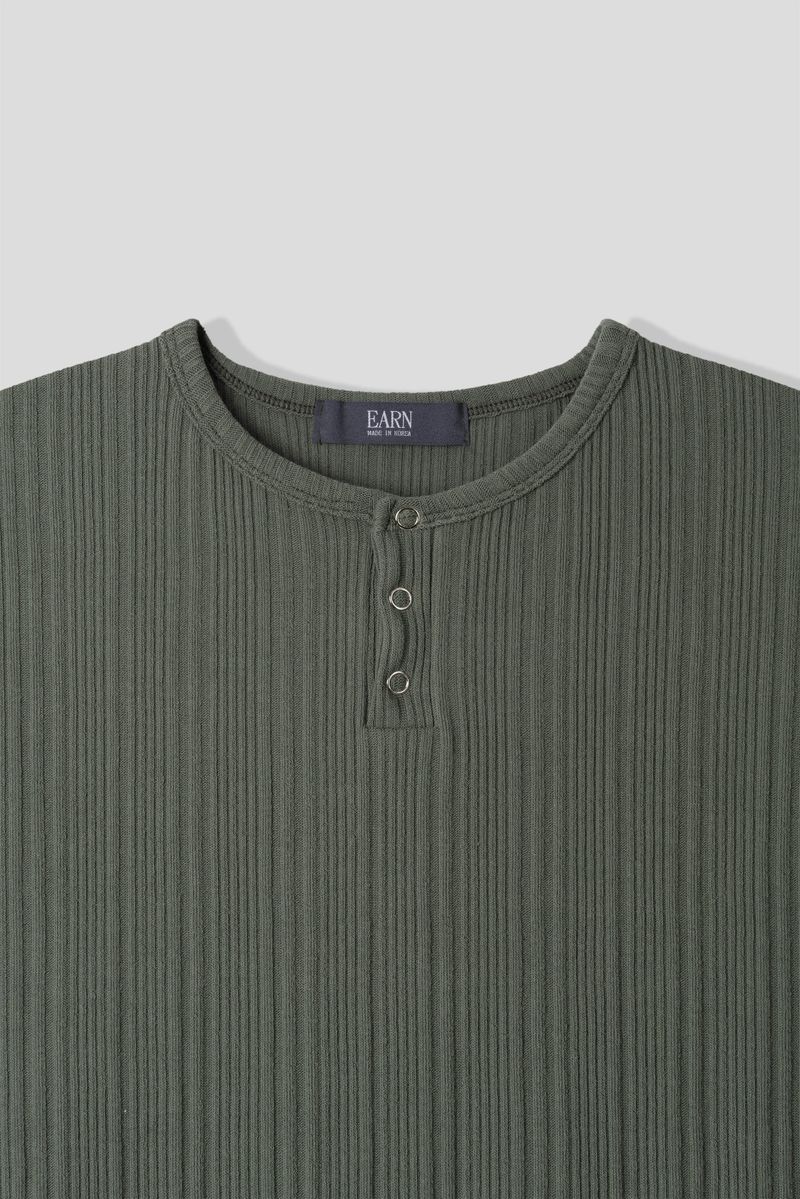 Corduroy Slim Henly Neck Long Sleeve