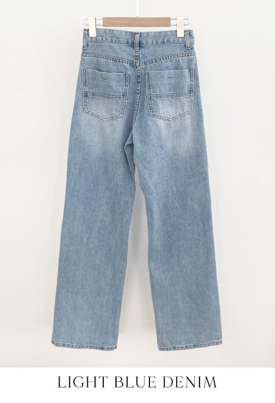 Daron Back Pocket Wide Denim Pants