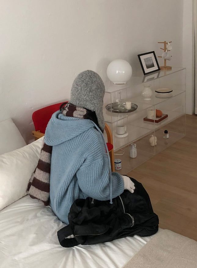 Helgue Wool Button Knit Beanie