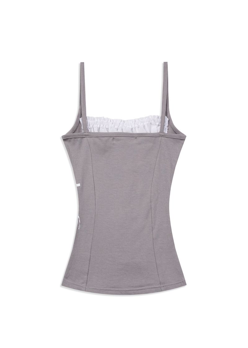 STRING SHIRRING SLEEVELESS(DUSTY PURPLE)