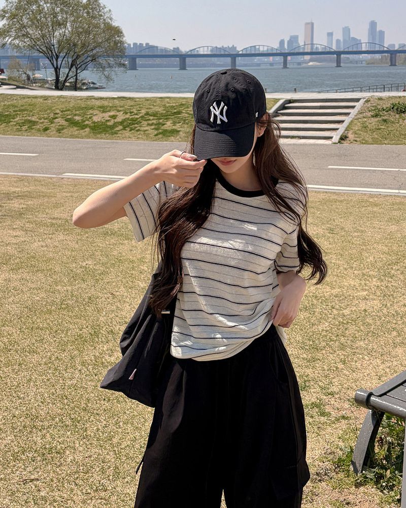 Mect stripe short‑sleeve T‑shirt