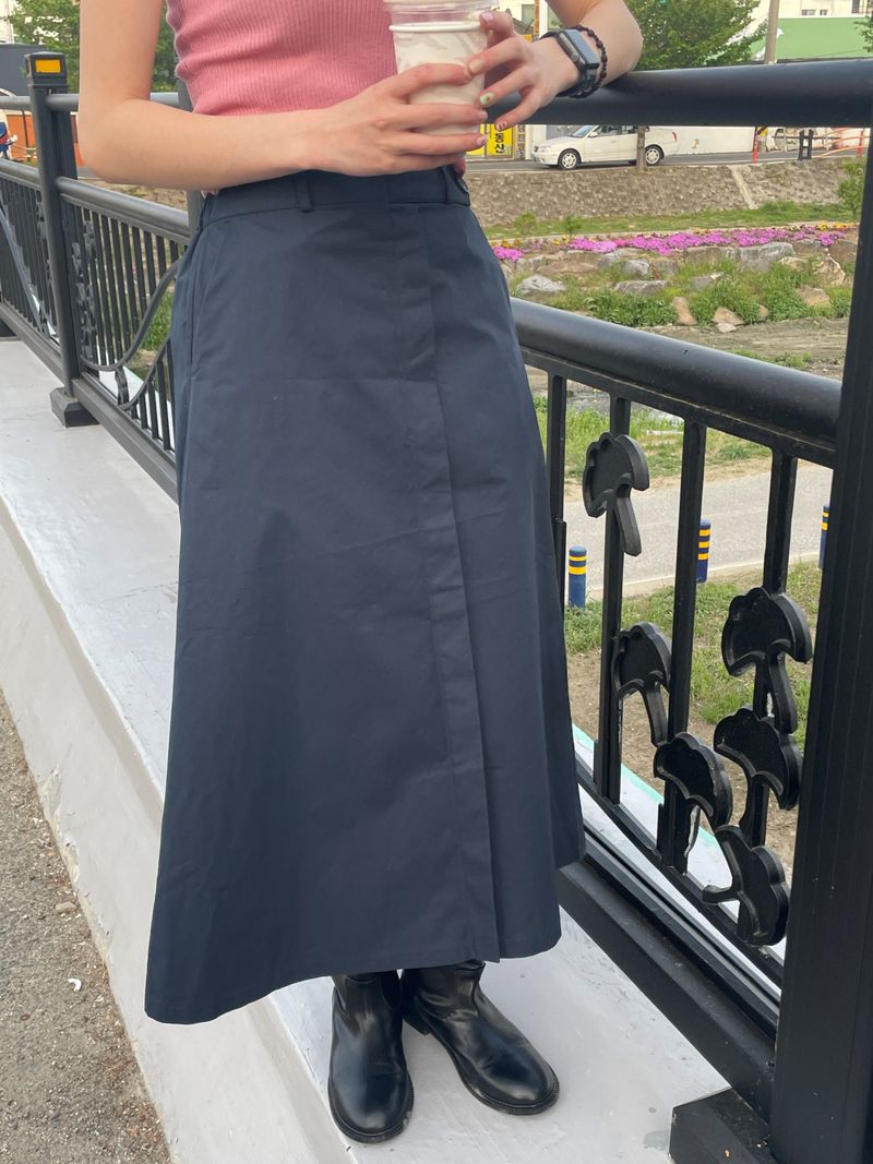 Harney button long skirt