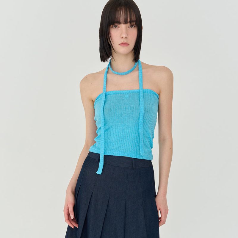 LOGO STRIPE STRAP TUBE TOP (BLUE)