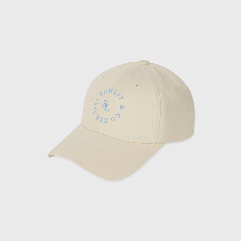 SUNLIT LETTERING BALL CAP (IVORY)