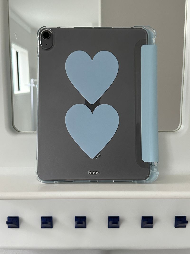 blue heart ipad case